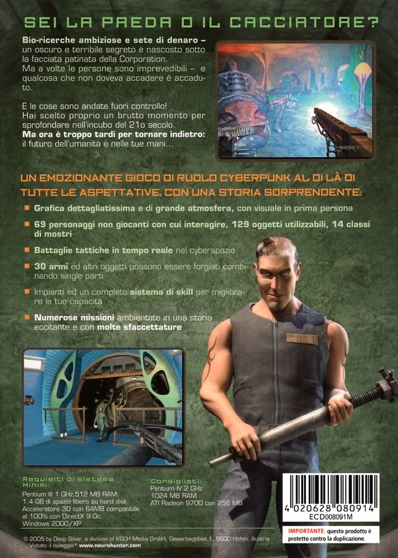 Back Cover for Neuro Hunter (Windows)