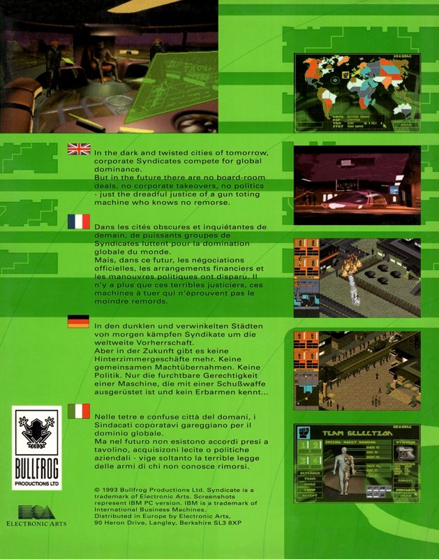 Back Cover for Syndicate (DOS)