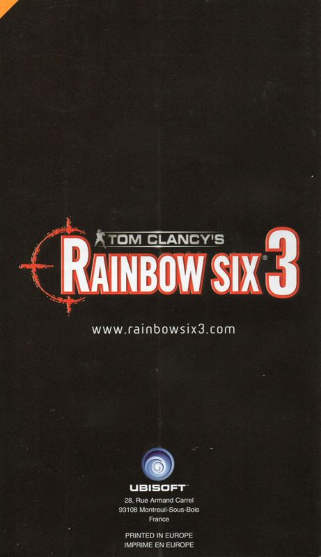 Manual for Tom Clancy's Rainbow Six 3 (GameCube): Back