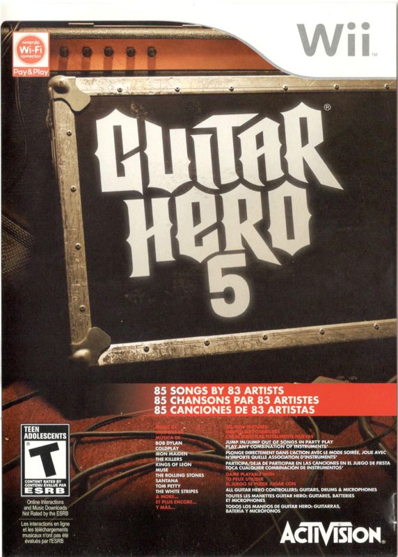 Front Cover for Guitar Hero 5 (Wii) (Bundled with guitar controller)