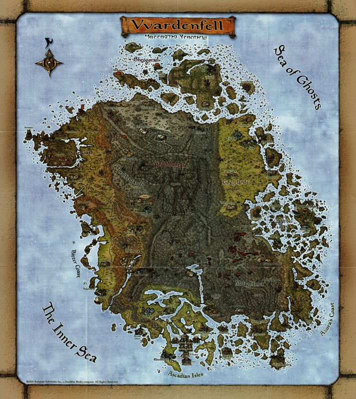 Map for The Elder Scrolls III: Morrowind (Collector's Edition) (Windows)