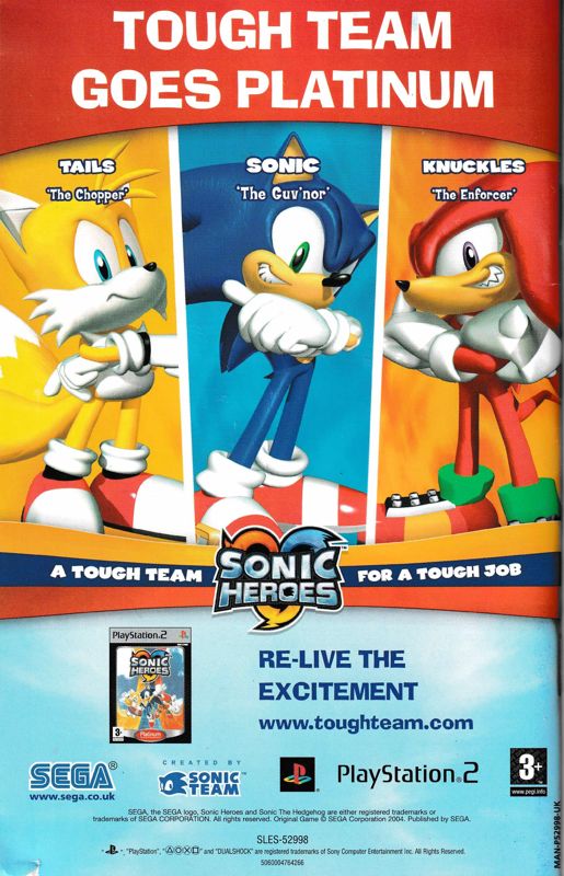Manual for Sonic Mega Collection Plus (PlayStation 2): Back