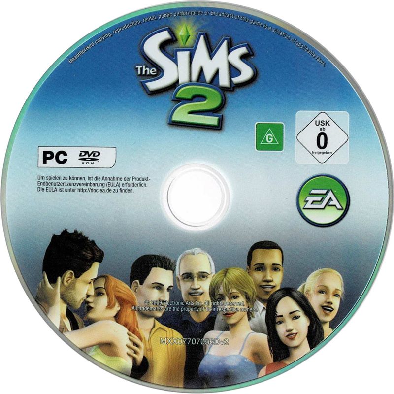 Media for The Sims 2 (Windows) (DVD re-release with new USK logo (2009))