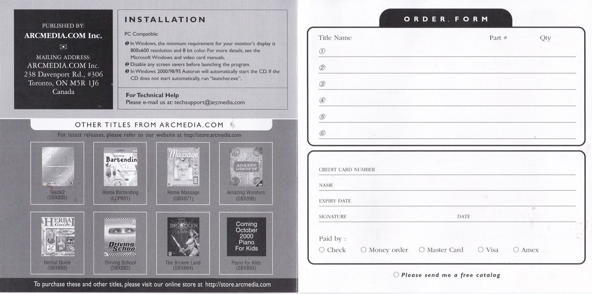 Other for Stratajong (Windows): The reverse of the Front & Inside covers