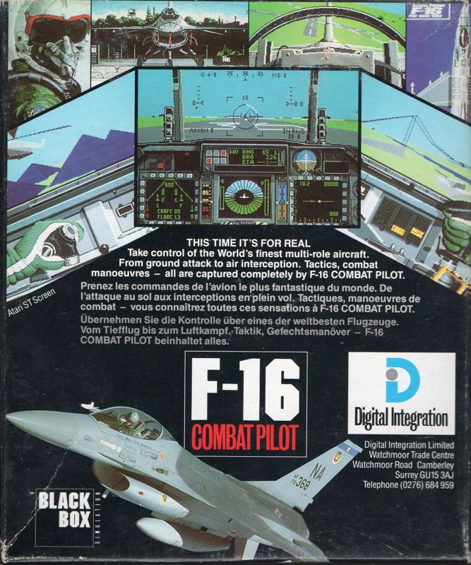 Back Cover for F-16 Combat Pilot (Amstrad CPC) (Cassette release)