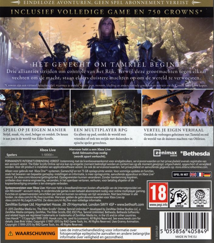 The Elder Scrolls Online: Tamriel Unlimited - Crown Edition cover or ...