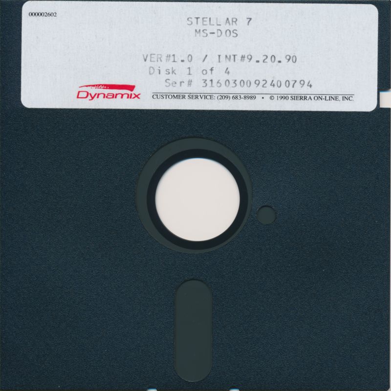 Media for Stellar 7 (DOS): 5.25" Disk 1