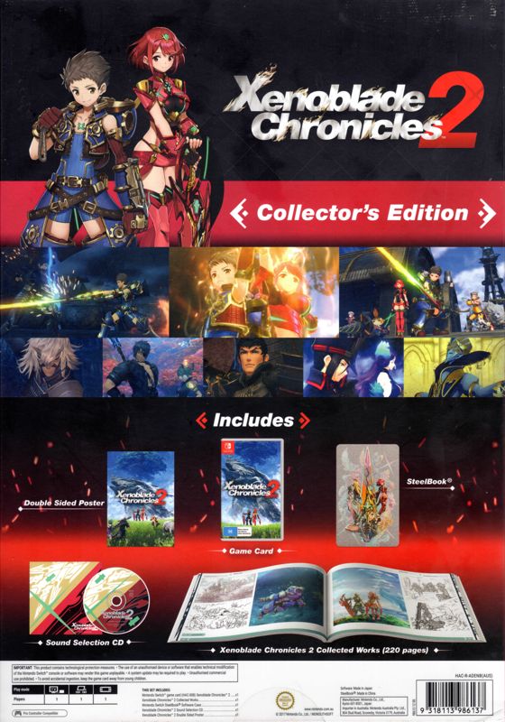 Back Cover for Xenoblade Chronicles 2 (Special Edition) (Nintendo Switch)