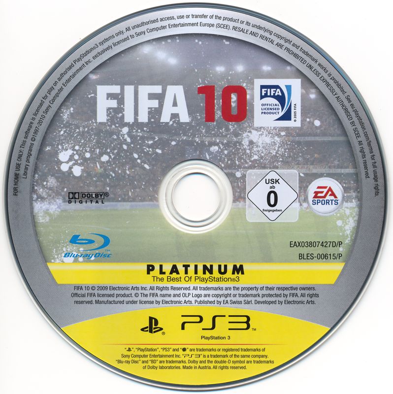Media for FIFA Soccer 10 (PlayStation 3) (Platinum release)