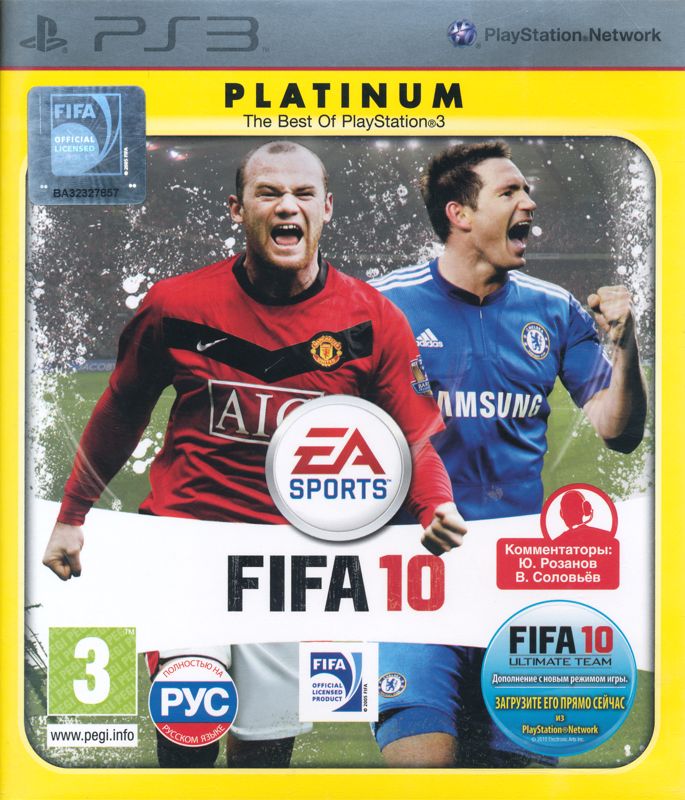 Front Cover for FIFA Soccer 10 (PlayStation 3) (Platinum release): w/ Sticker
