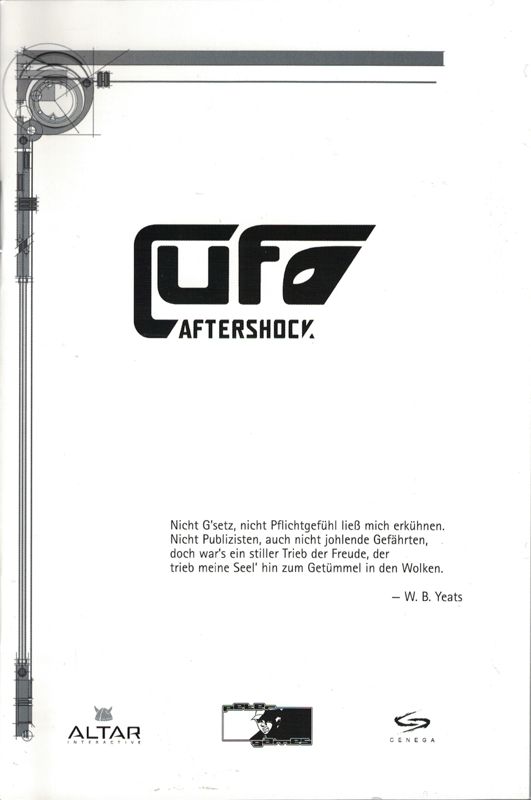 Manual for UFO: Aftershock (Windows) (Peter Games release): Front