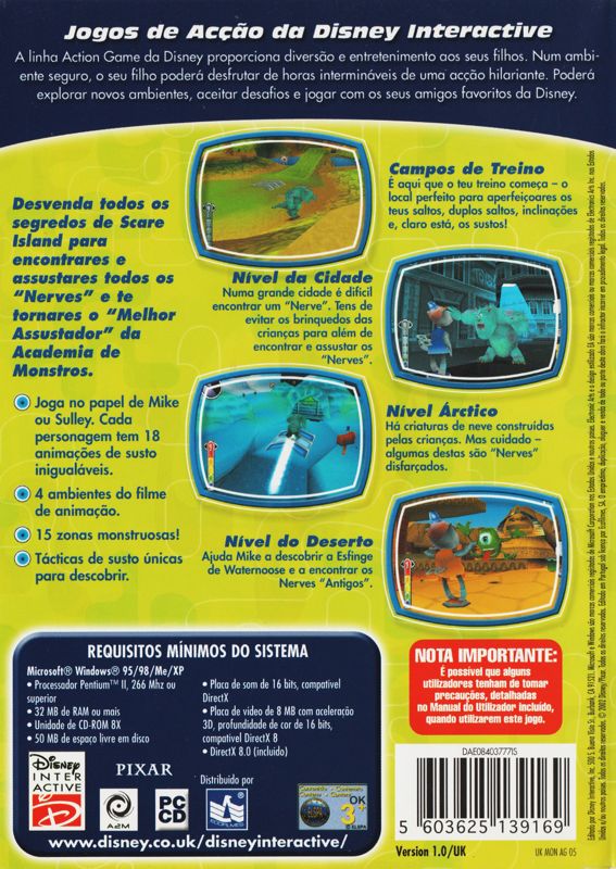 Back Cover for Disney•Pixar's Monsters, Inc.: Scare Island (Windows)