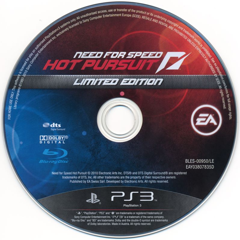 Media for Need for Speed: Hot Pursuit (Limited Edition) (PlayStation 3)