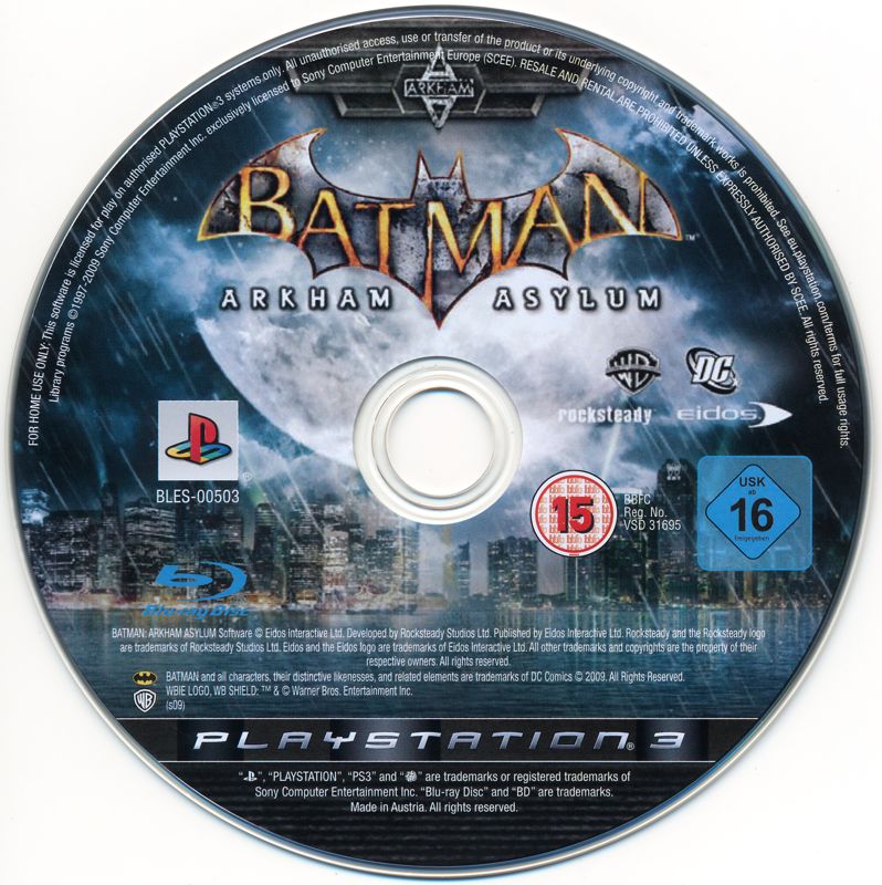 Media for Batman: Arkham Asylum (PlayStation 3) (European English release)