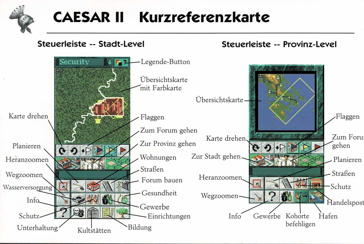 Reference Card for Caesar: Die Gold-Edition (Windows): Caesar II - Front