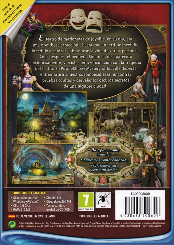 Back Cover for PuppetShow: Mystery of Joyville (Windows)
