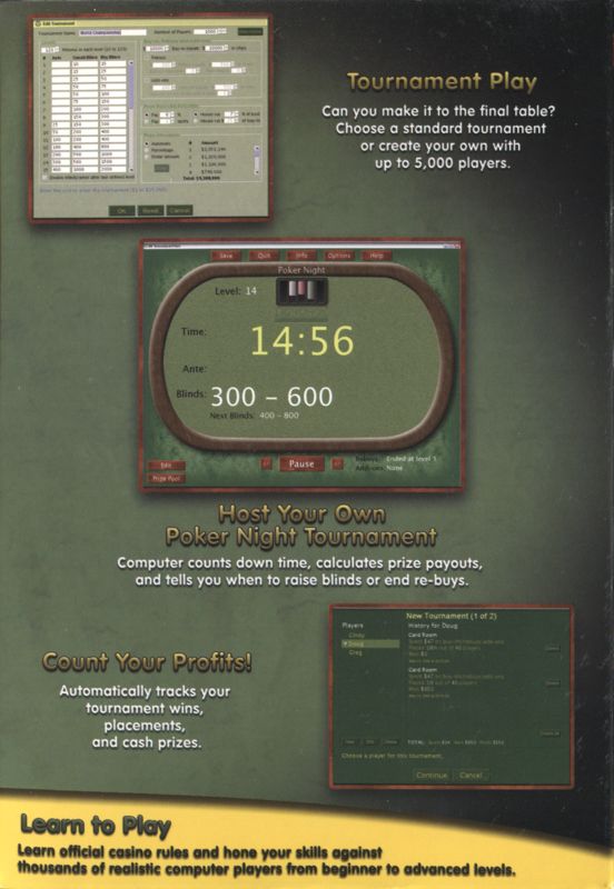 Inside Cover for DD Tournament Poker (Linux and Macintosh and Windows): Right