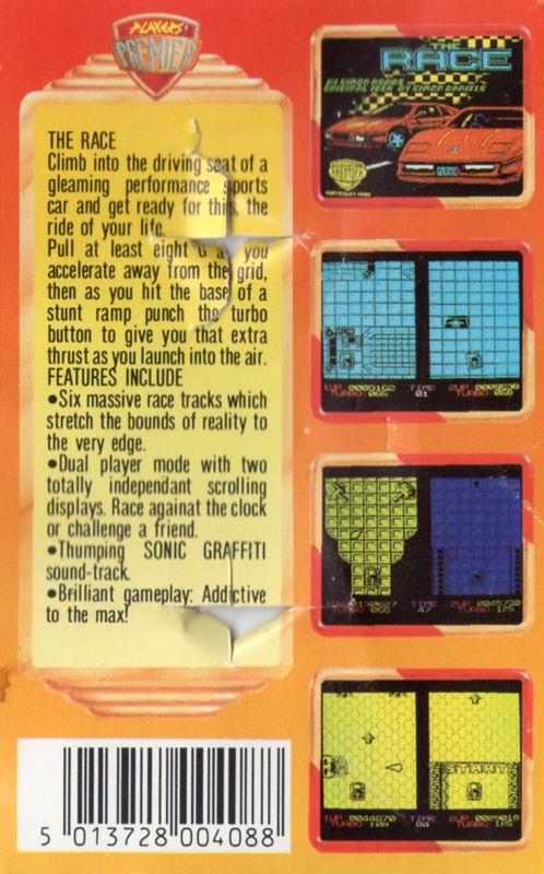 Back Cover for The Race (Commodore 64)