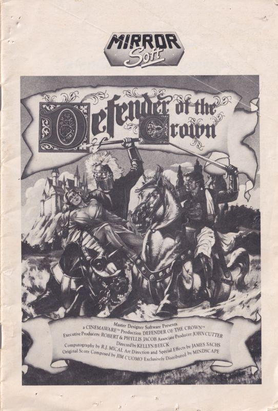 Manual for Defender of the Crown (Commodore 64): Front
