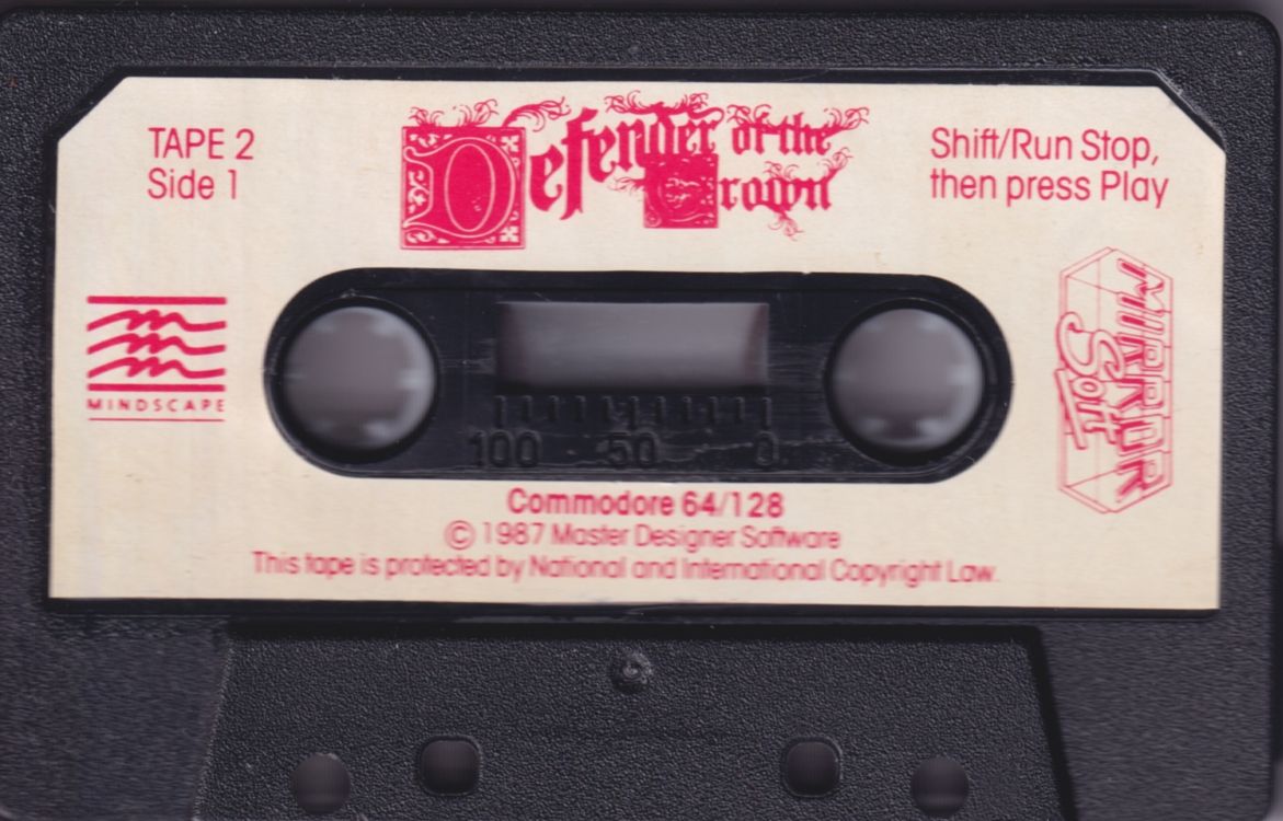 Media for Defender of the Crown (Commodore 64): Tape 2 Side 1