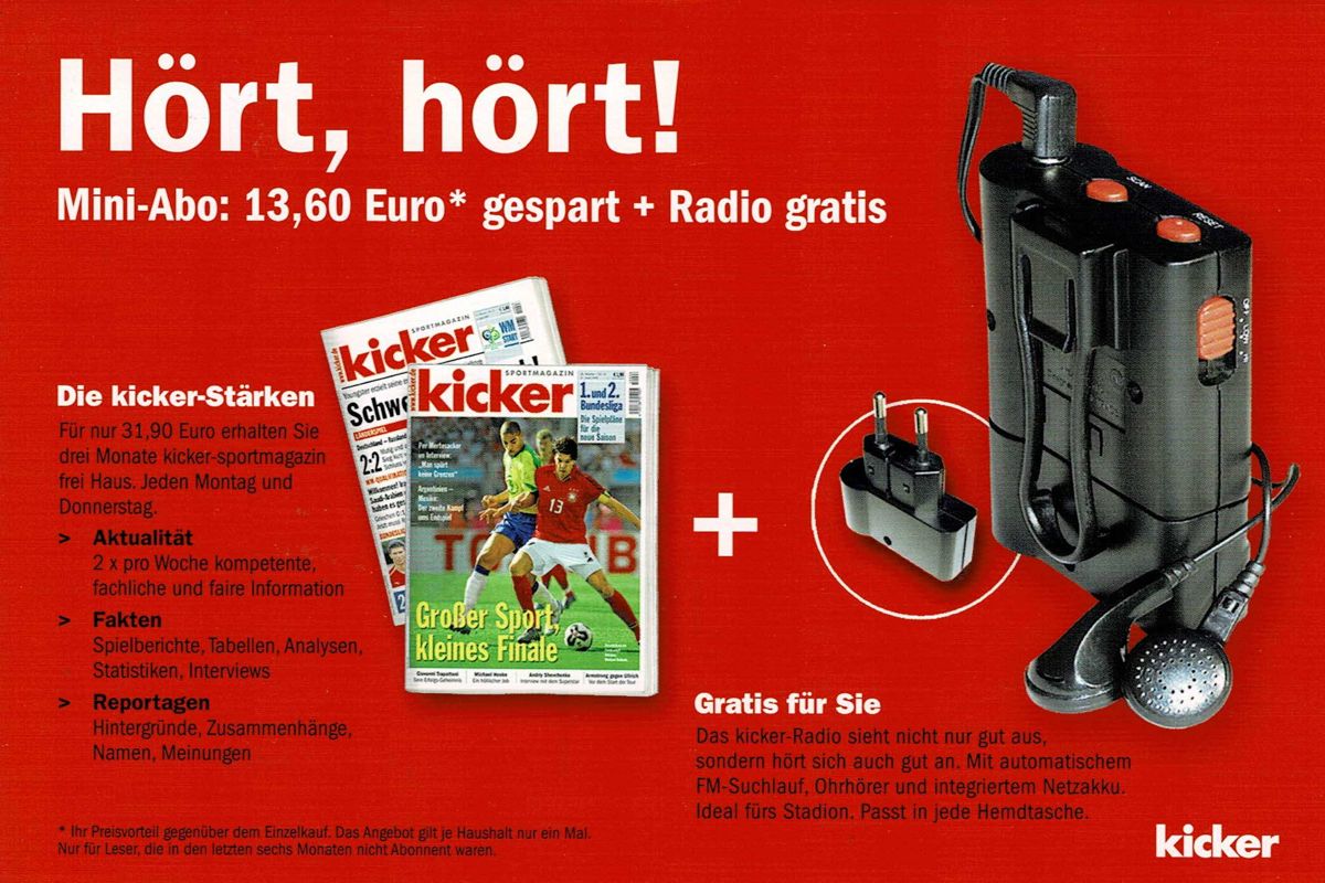 Advertisement for FIFA Manager 07 (Windows): Kicker Magazine - Front