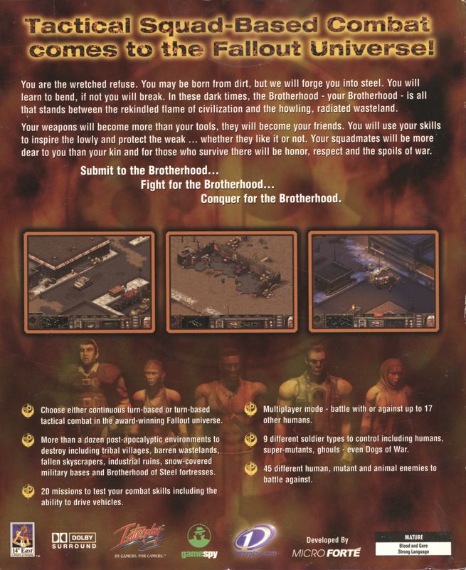 Back Cover for Fallout Tactics: Brotherhood of Steel (Windows)
