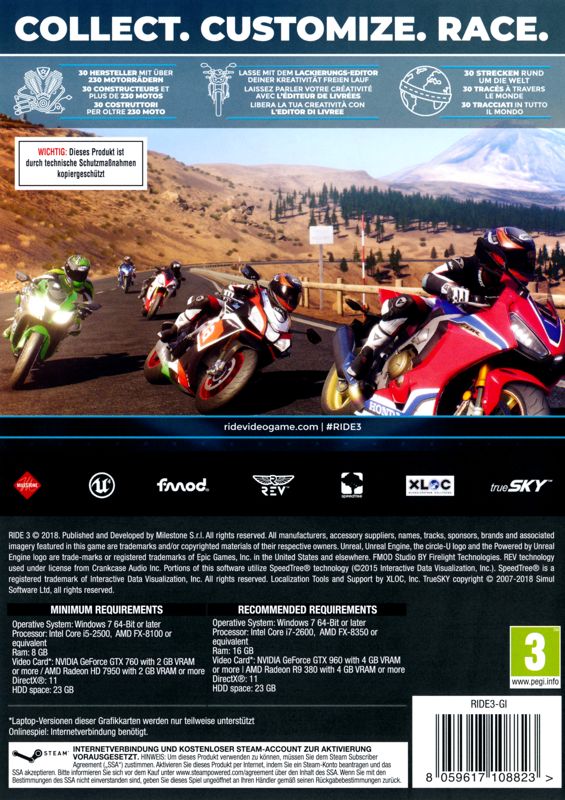 Back Cover for Ride 3 (Windows)