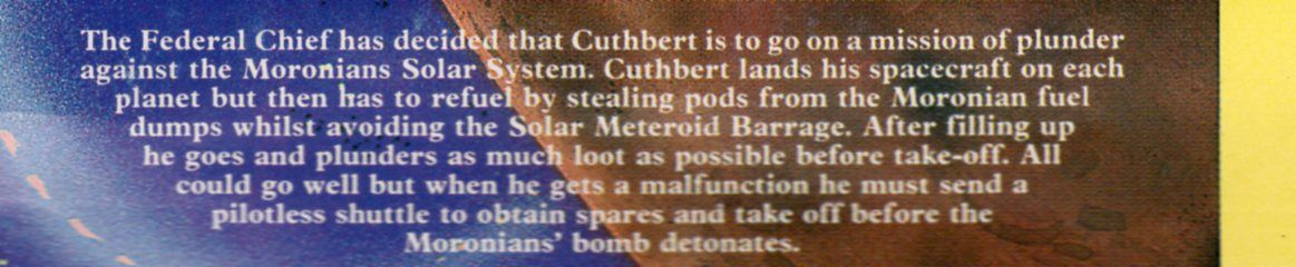 Back Cover for Cuthbert in Space (Commodore 64)