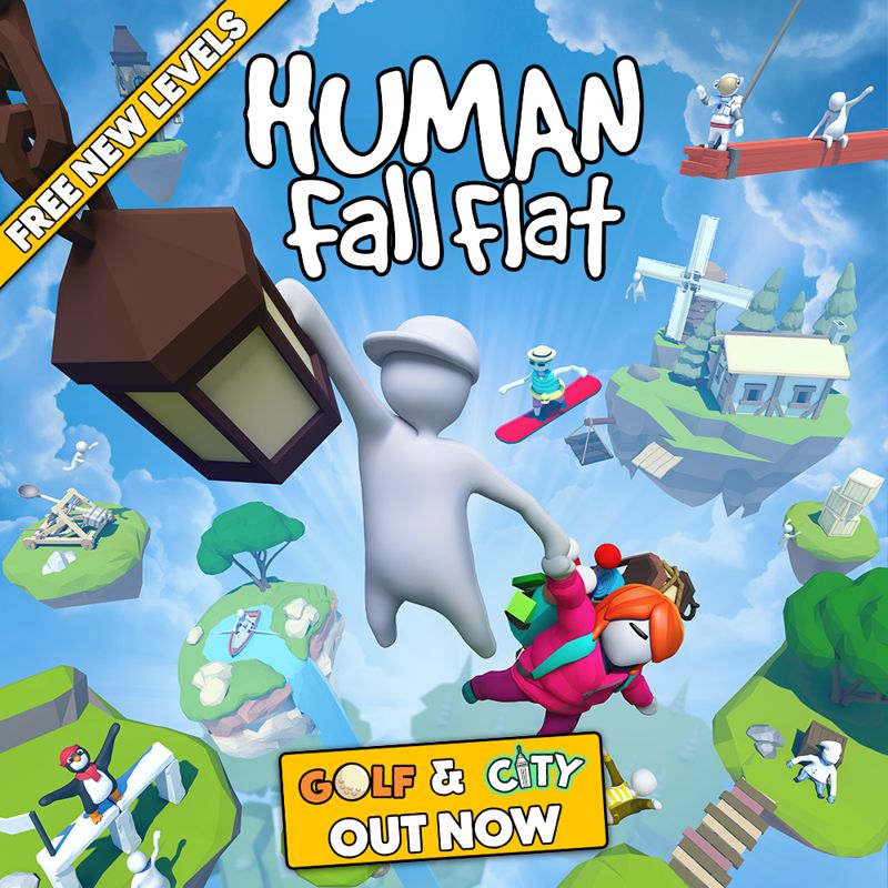 Front Cover for Human: Fall Flat (Nintendo Switch) (download release): Free New Levels: Golf & City