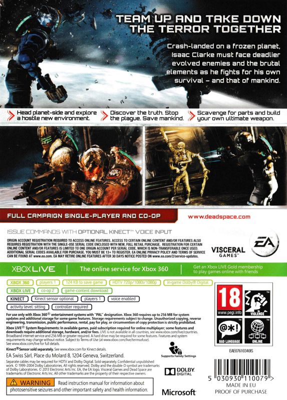 Dead Space 3 cover or packaging material - MobyGames