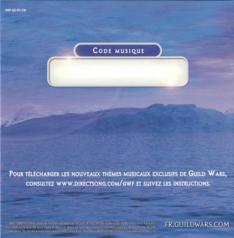 Soundtrack for Guild Wars: Factions (Collector's Edition) (Windows): Sleeve - Back