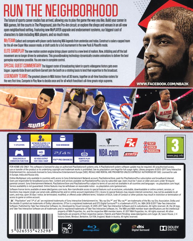 NBA 2K18 cover or packaging material - MobyGames