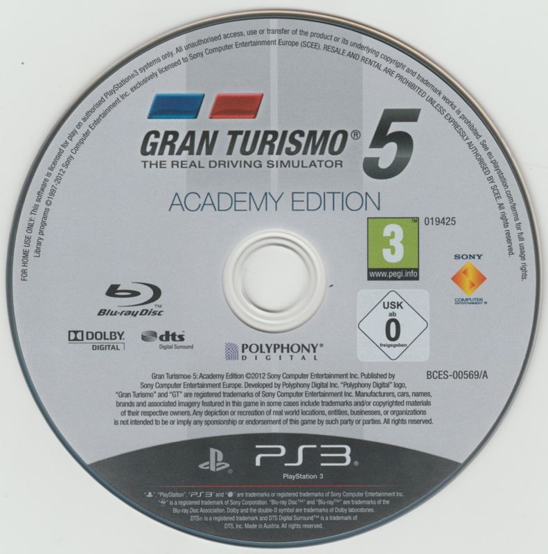 Media for Gran Turismo 5: Academy Edition (PlayStation 3)