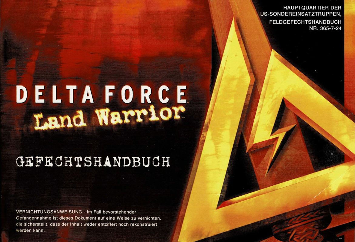 Manual for Delta Force: Land Warrior (Windows): Front