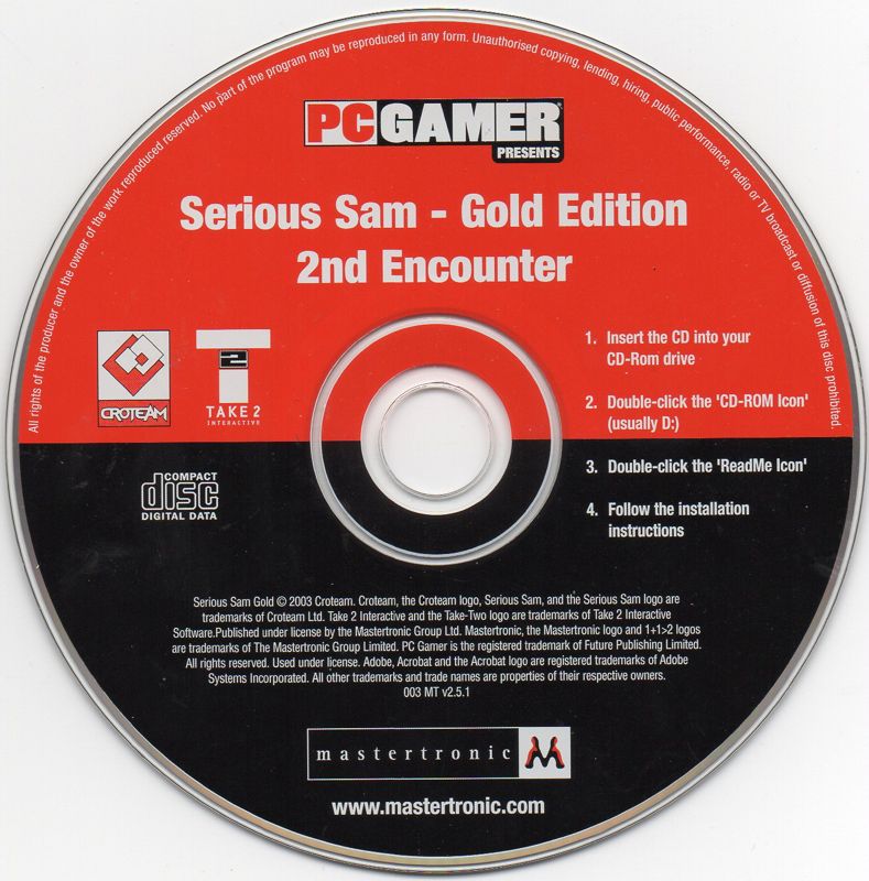Media for Serious Sam: Gold (Windows) (PC Gamer Presents release): Disc 2