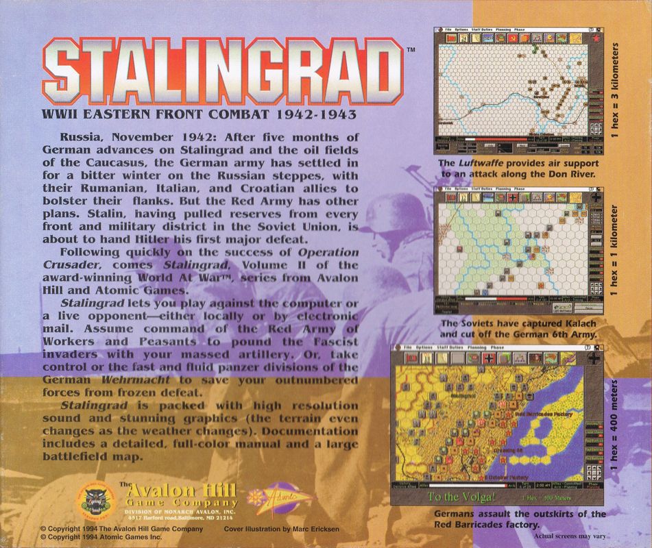 Back Cover for World at War: Volume II - Stalingrad (DOS and Macintosh) (CD-Rom DOS/Mac Hybrid release)