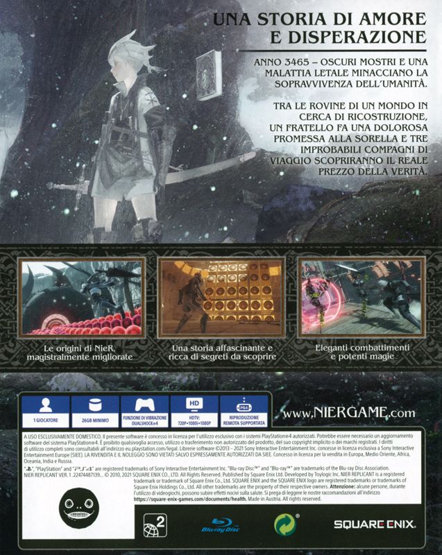 Back Cover for NieR Replicant ver.1.22474487139... (PlayStation 4): reverse
