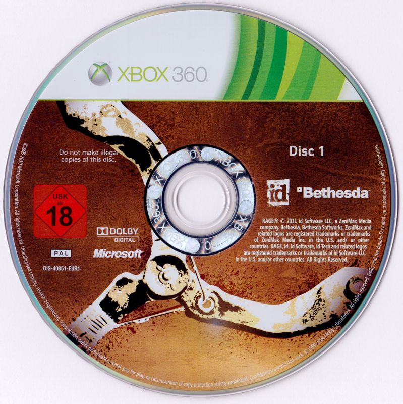 Media for Rage (Anarchy Edition) (Xbox 360) (Reversible cover): Disc 1