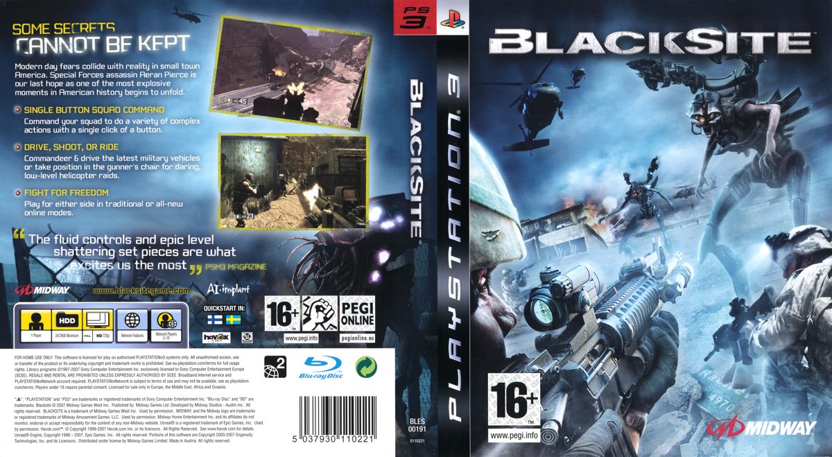 Full Cover for BlackSite: Area 51 (PlayStation 3) (General European release)