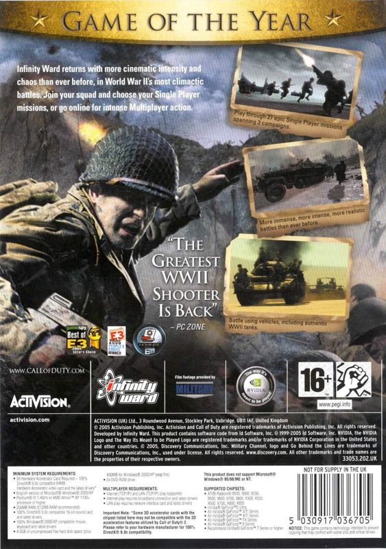 Back Cover for Call of Duty 2 (Game of the Year Edition) (Windows)