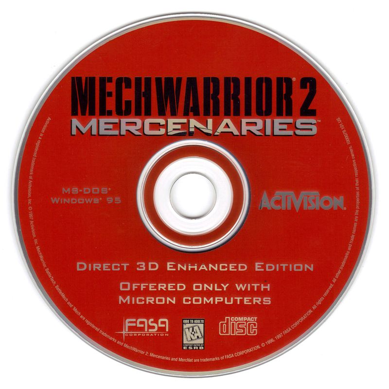 Media for MechWarrior 2: Mercenaries (Windows) (3dfx Interactive Edition)