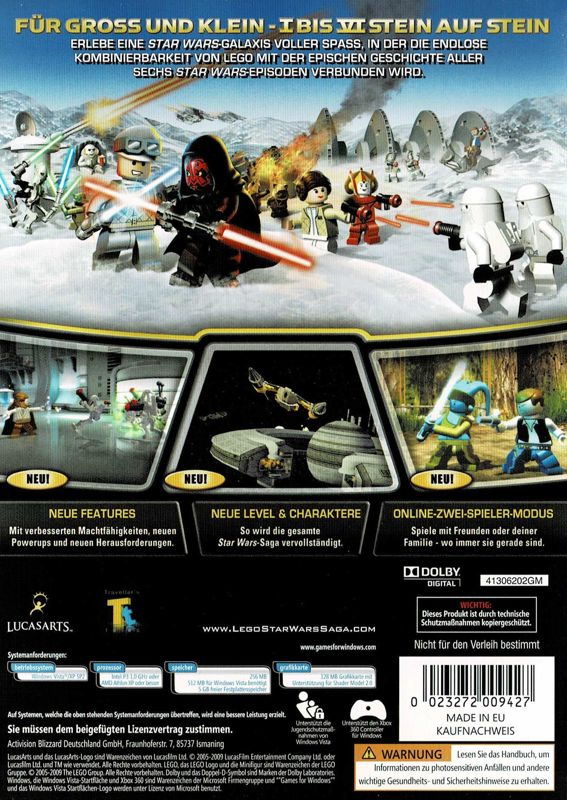 Back Cover for LEGO Star Wars: The Complete Saga (Windows)