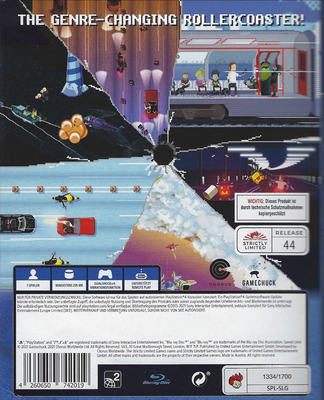 Back Cover for Speed Limit (PlayStation 4) (Strictly Limited Games release)