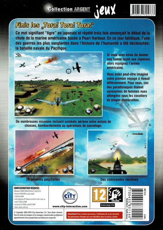 Back Cover for World War II: Pacific Heroes (Windows) (Collection Argent release)