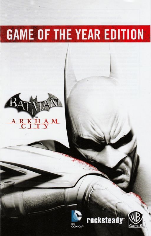 Batman: Arkham City - Game of the Year Edition cover or packaging material  - MobyGames