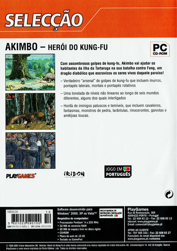 Back Cover for Akimbo: Kung-Fu Hero (Windows) (Selecção release)