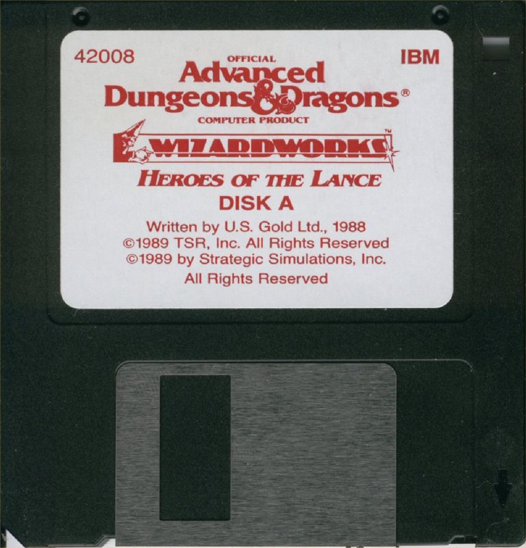 Media for Advanced Dungeons & Dragons: Heroes of the Lance / Dragons of Flame / Hillsfar (DOS): Heroes of the Lance disk 1/2