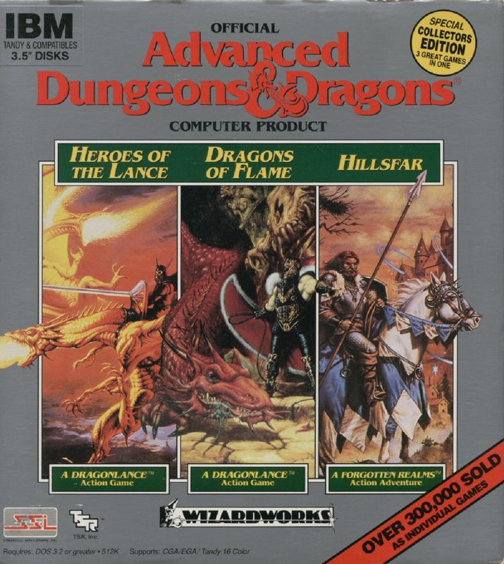 Front Cover for Advanced Dungeons & Dragons: Heroes of the Lance / Dragons of Flame / Hillsfar (DOS)