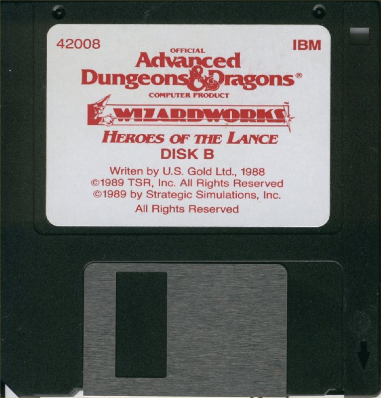 Media for Advanced Dungeons & Dragons: Heroes of the Lance / Dragons of Flame / Hillsfar (DOS): Heroes of the Lance disk 2/2