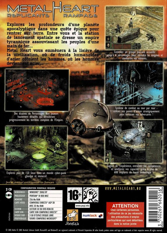 Back Cover for MetalHeart: Replicants Rampage (Windows)